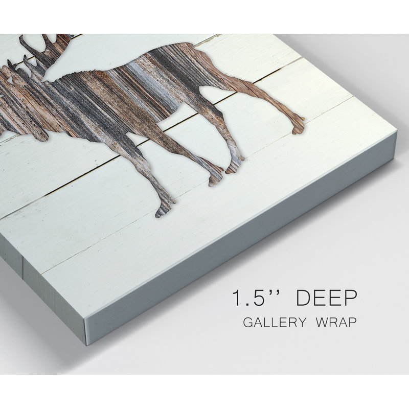 «Woodland Moose», ensemble de 2 reproductions sur toiles tendues, H 10 po x l 10 po x P 1 po