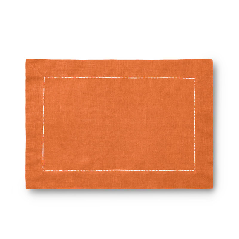 Festival Linen Rectangle Placemats, Tangerine
