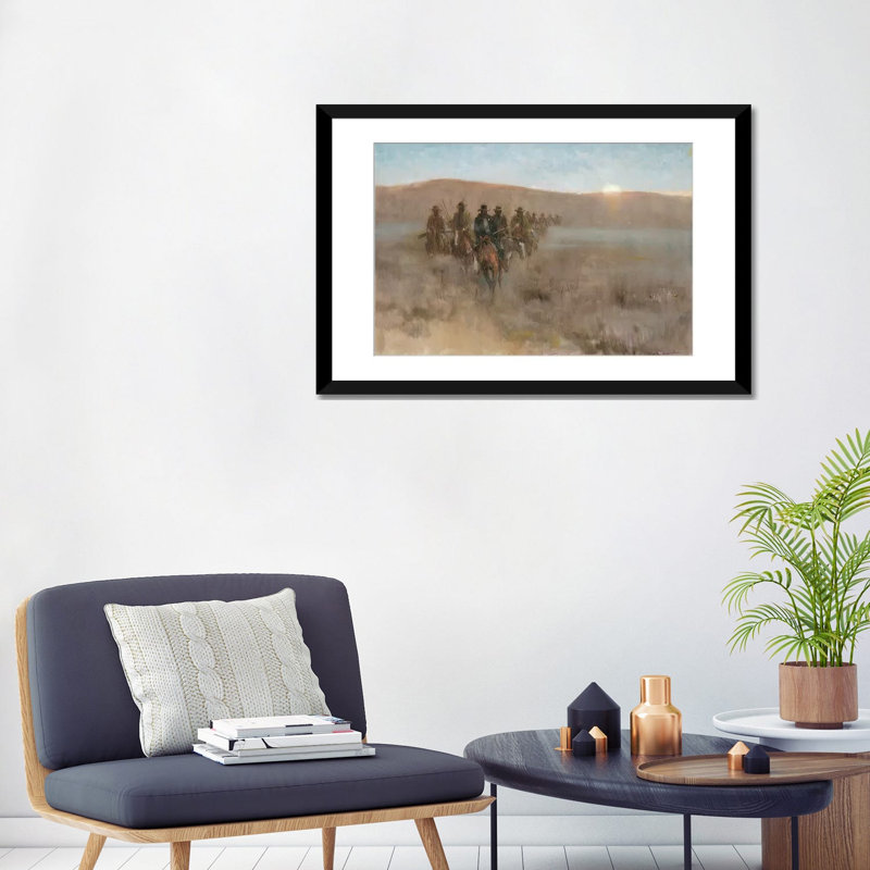 « posse i » par ernest chiriacka, impression sur toile tendue, Papier d'art encadré noir, H 16 po x l 24 po x P 1 po, Blanc