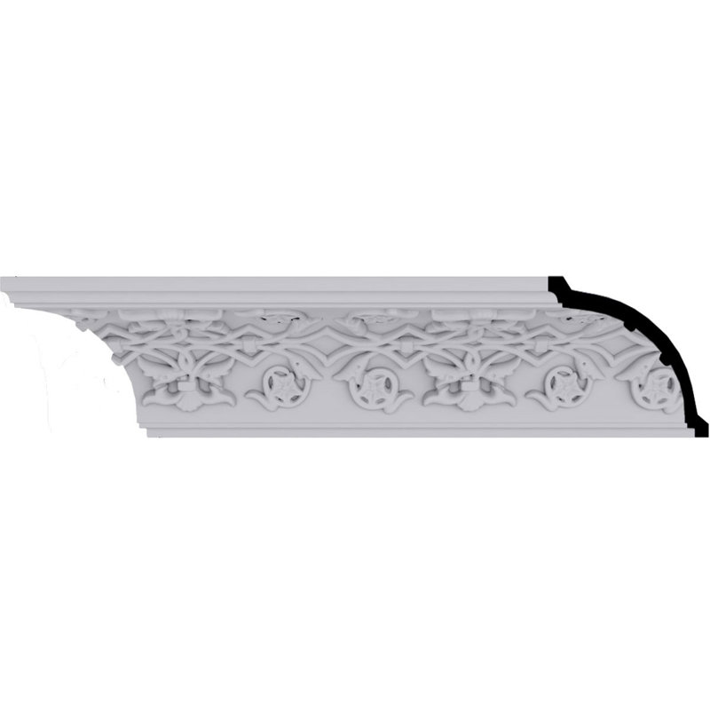 Primed White Geometric Urethane Crown Moulding Sample
