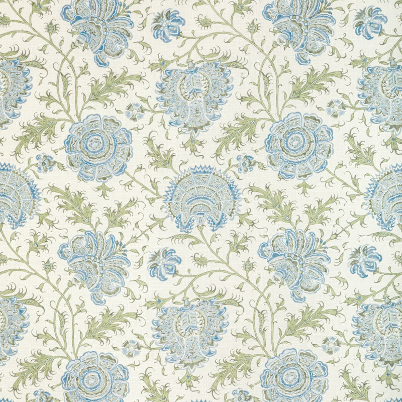 Indiennes Floral Fabric, Sea