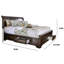 Lit-bateau 6 tiroirs Anterius Eastern King