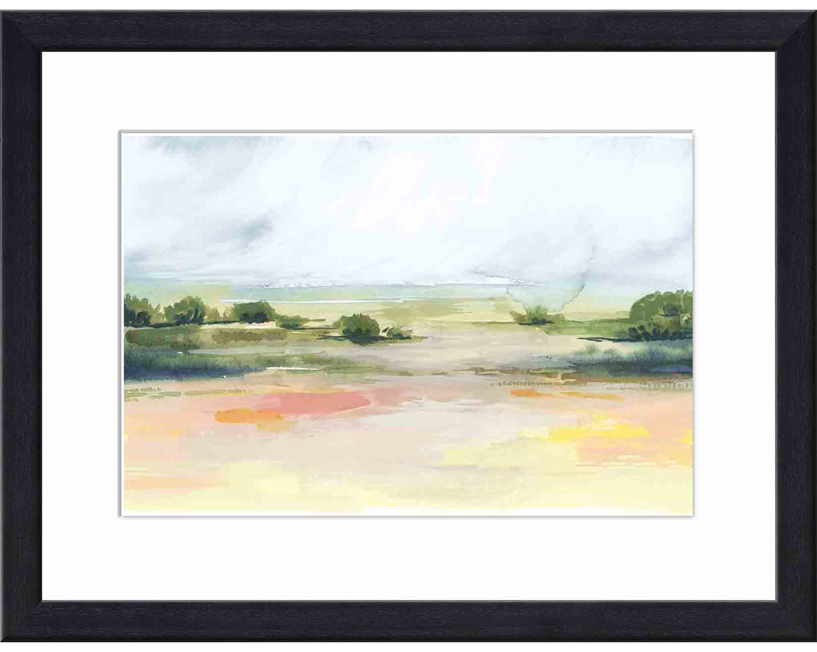 Sunlit Marsh I by Grace Popp, Black, 32"H x 48"W
