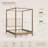Wood Canopy Bed with Upholstered Headboard