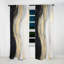 Or et noir Soft Wave Fusion IV - Rideau Shapes - Rideau abstrait occultant - 1 panneaux-475810311