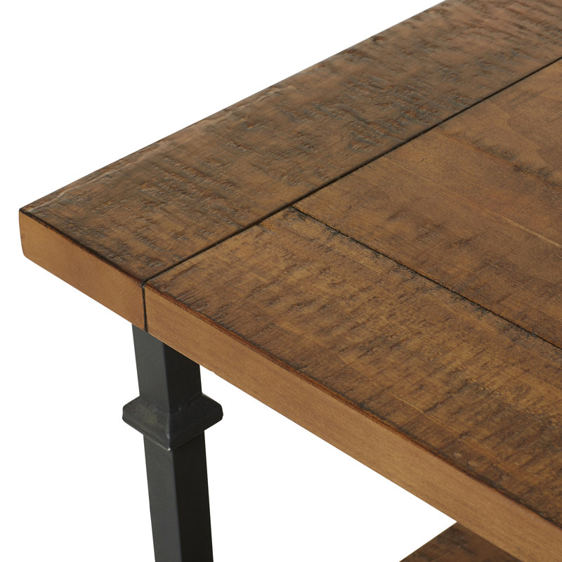 Bureau en bois massif Zona, Chêne rustique