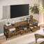 Industrial TV Stand Unit With Rustic Brown Storage Shelves Living Room
