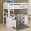 Lit mezzanine simple avec tiroirs et bureau