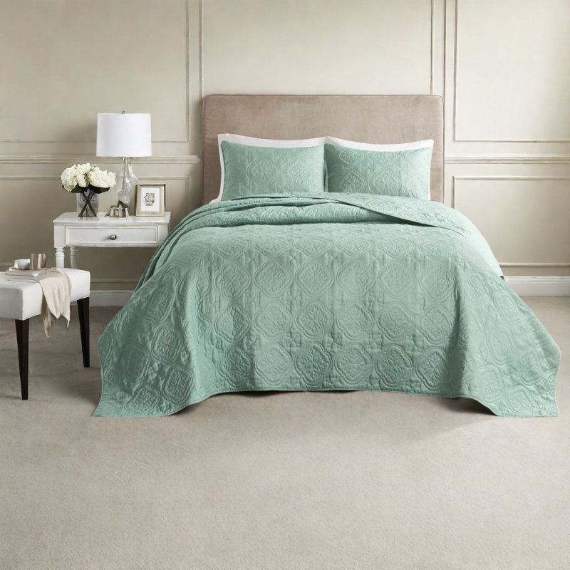 Ensemble de literie réversible surdimensionné en médaillon en microfibre matelassé pour la maison