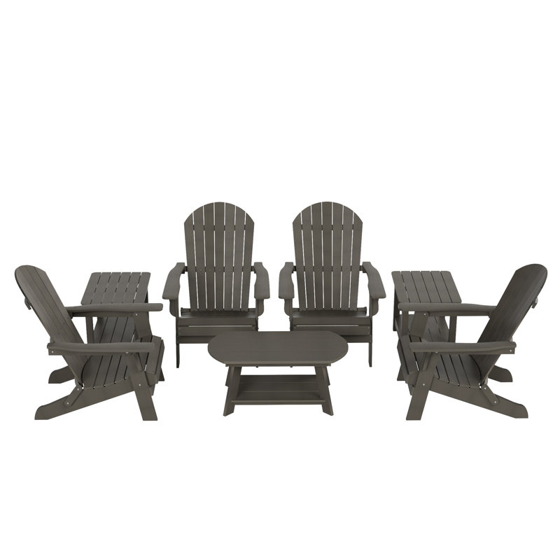 Ensemble de conversation pour 4 personnes Arrlo, Gris anthracite