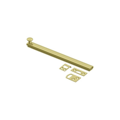 Deltana 8SBCS3 8" Surface Bolt, Concealed Screw, HD in Polished Brass