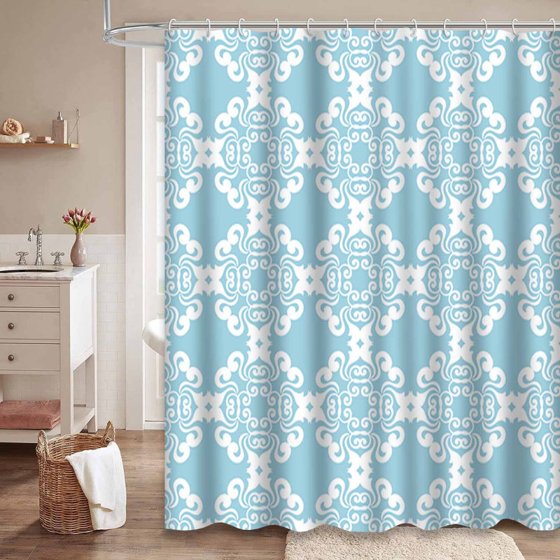 Rideau de douche blanc avec 12 crochets, L 72 po x l 72 po