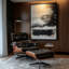 Fauteuil lounge en cuir avec bois massif-134994955