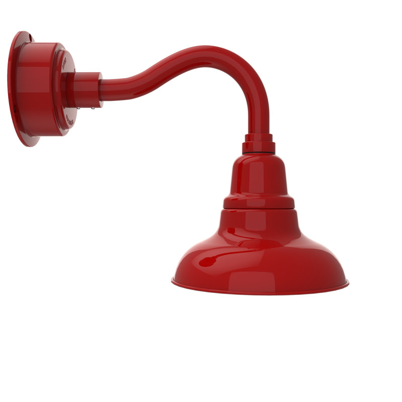 Luminaire de grange 1 lumière DEL Idella, Rouge cerise, H 12 po x l 8 po x P 16 po