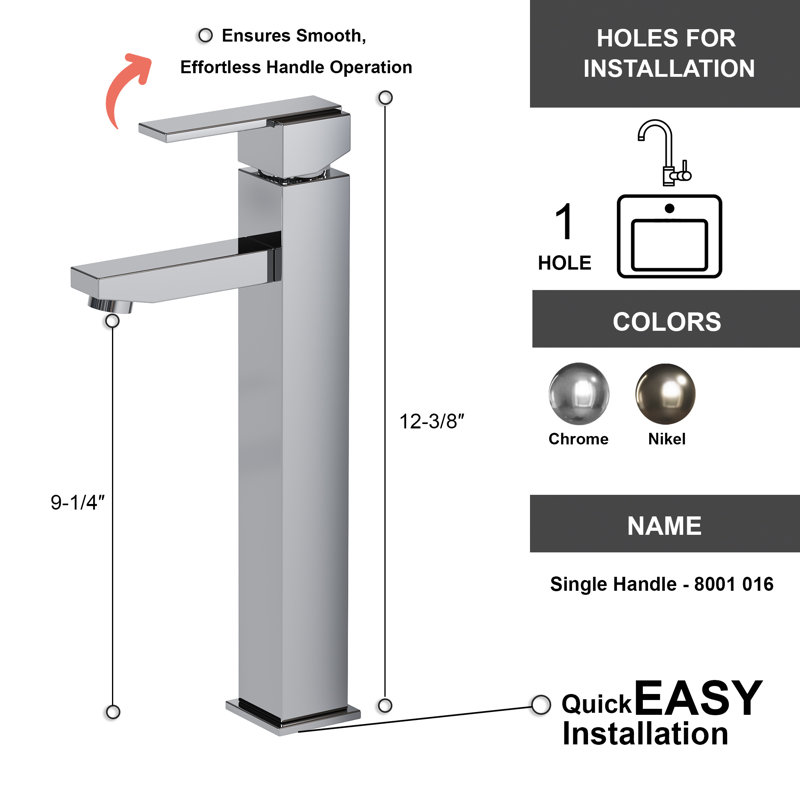 Vessel Sink Faucet Single-handle Bathroom Faucet, Chrome