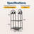 3Ft 2-Tier Wrought Iron Storage Log Rack With Elk Pattern