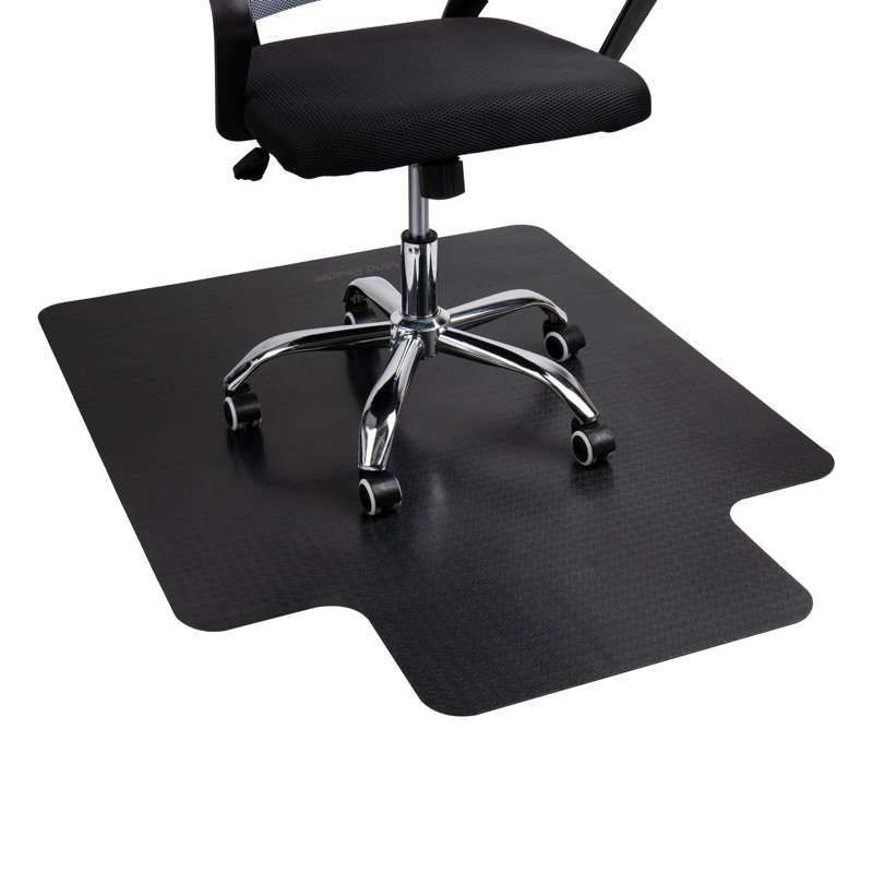 Black Scratch-Resistant Polypropylene Office Chair Mat for Hard Floors