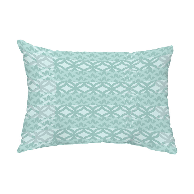 Housse et coussin rectangulaires d'extérieur simple Greeko, Aigue-marine
