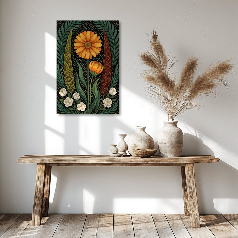 Art mural sur toile Dill Daisies and Roses