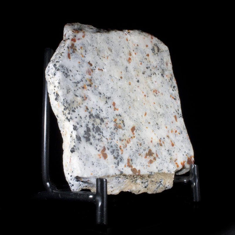 Calcite avec willetite, zinc rouge et Franklinite, plaque polie - Mine Franklin, New Jersey