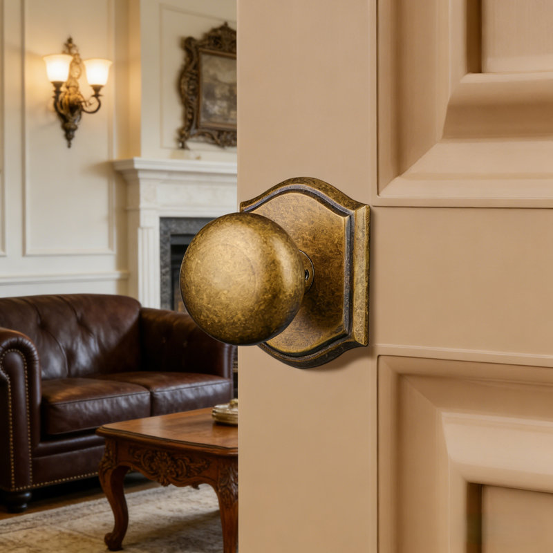 Coolnews Passage Metal Door Knobs, Antique Copper, Passage