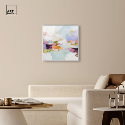 «Lavender Breeze I», reproduction murale encadrée par Sauge, reproduction d'art sur toile, cadre blanc, 30 x 30