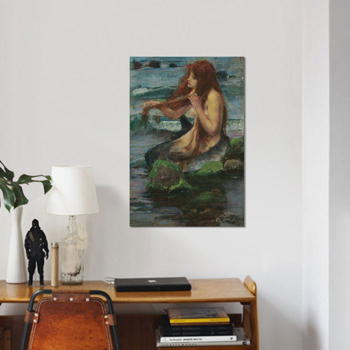 "the sirène, 1892" par john william, impression sur toile waterhouse, H 40 po x l 26 po x P 1,5 po, Toile tendue, Non mat