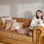 Housse et insert de coussin carré en peau de vache-17796334