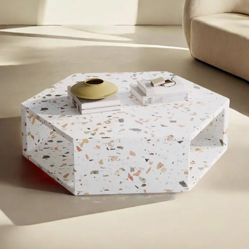 Table basse au design créatif personnalisé, Blanc / coloré