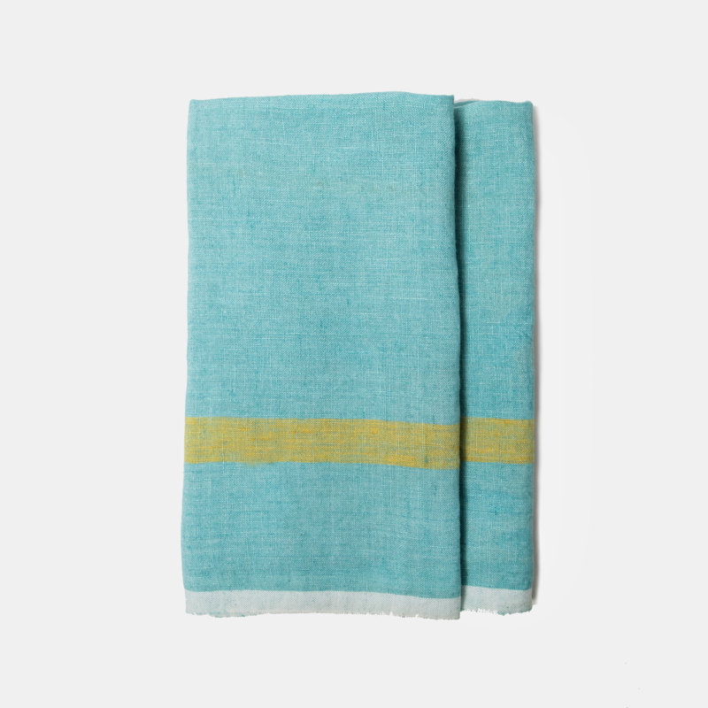 Torchon Tegan, Aqua / lime