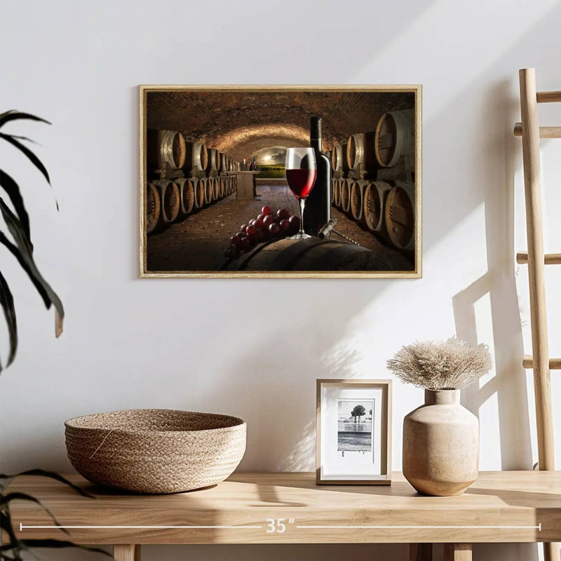 Winery, 19 po x 13 po, Cadre flottant en bois naturel