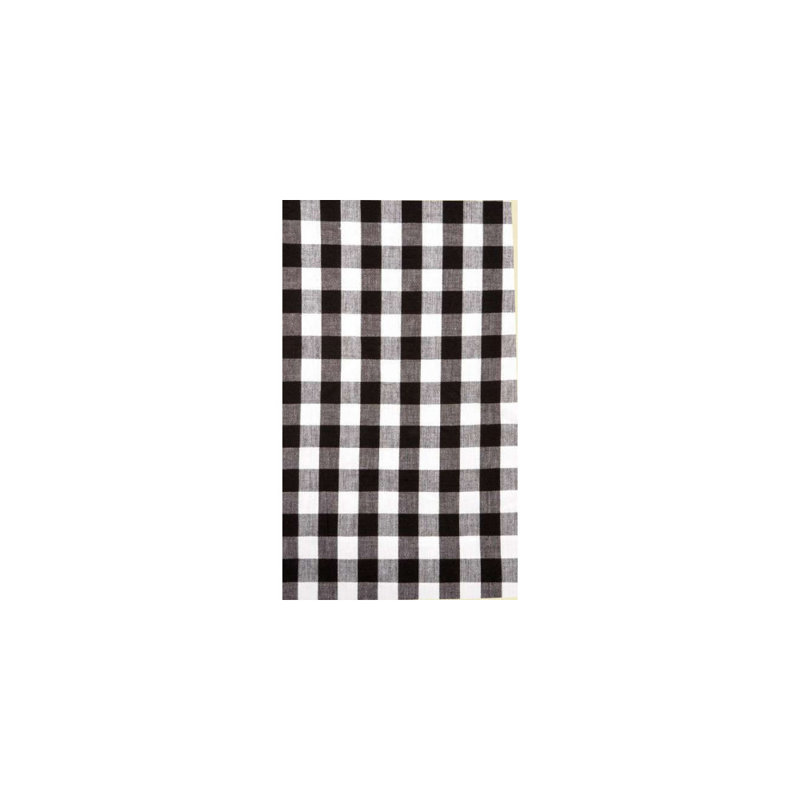 Panneau de rideau simple obscurcissant à carreaux 100% coton Morimasa, Noir