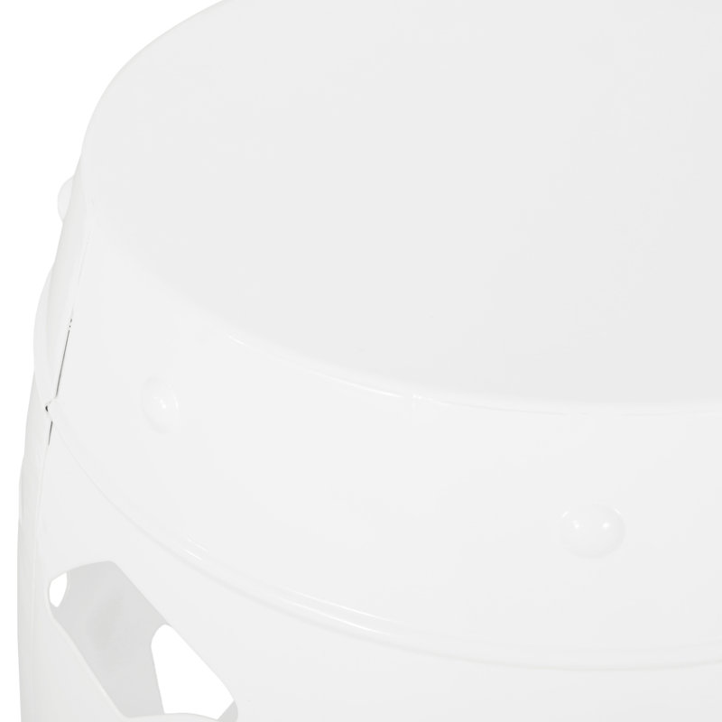 Table de bout Chic White - sans assemblage, structure moderne en fer, assemblage requis, Blanc