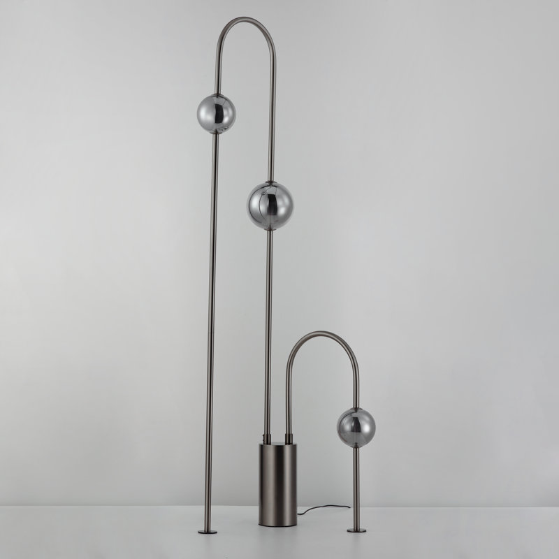 Dreamer LED Floor Lamp, Mirror Smoke, Black Chrome