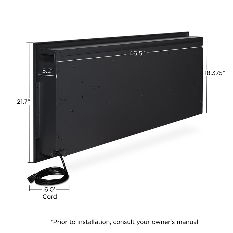 Wall-Mount or Recessed Electric Fireplace by Real Flame, 21.7" H x 49" W x 5.2" D