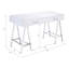 Bureau d'écriture Coleen en chrome ultrabrillant avec charge USB, beaucoup de rangement et base en métal durable pour les espaces de travail modernes-436512670
