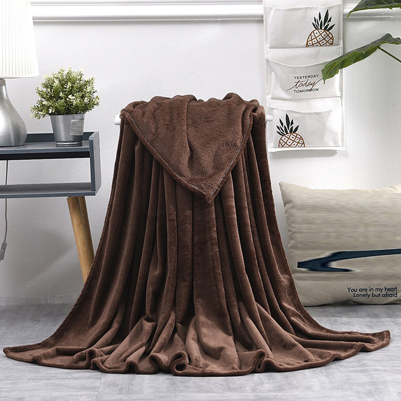 Kbndieu Super Soft Warm Warm Fleece Blanket Throw Rug Sofa Bedding, Coffee