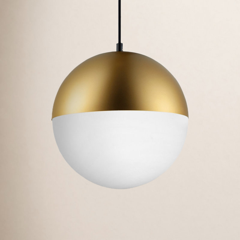 Hastings 1-Light Dimmable Single Pendant, Metallic Gold, 8.5" H x 7.75" W x 7.75"D
