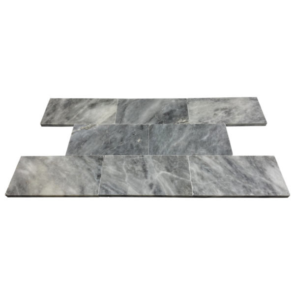 Carrelage en marbre gris foncé poli 3 × 6