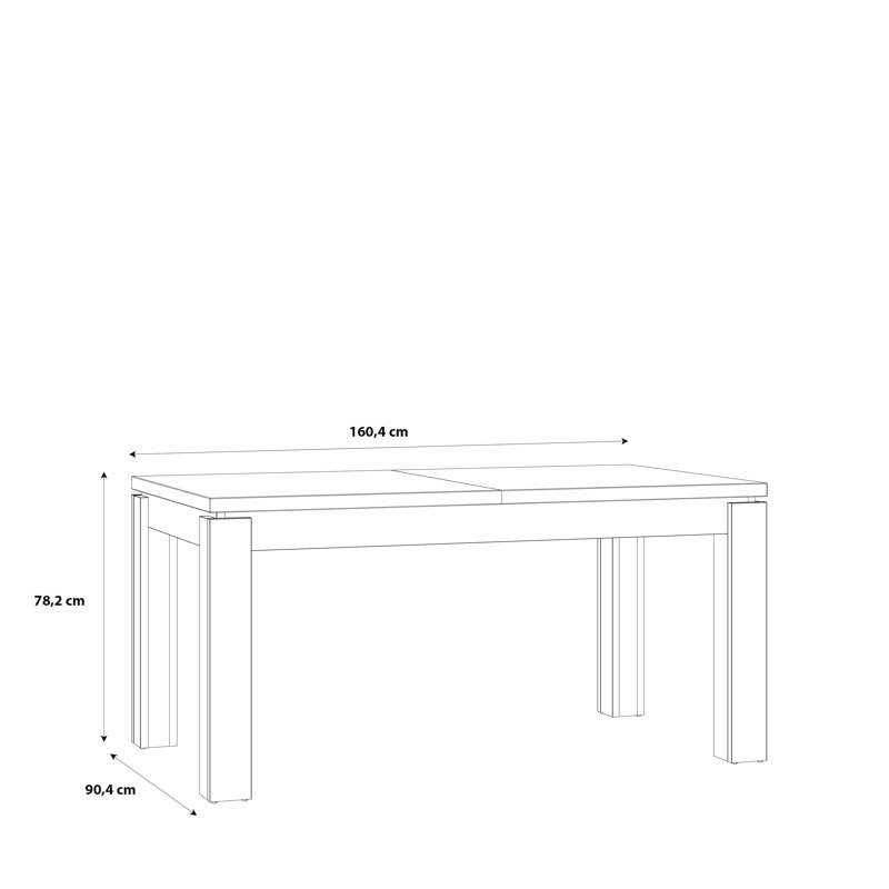Lauran Dining Table, 78.2cm H x 206.4cm L x 90cm D
