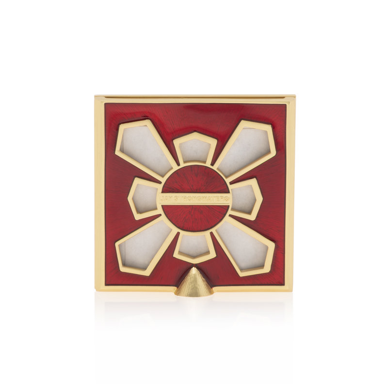 Leland Pavé Corner Metal Picture Frame, Ruby