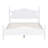 Full Size Wood Platform Bed – Retro Style White Wooden Slat Bed Frame, Modern Bedroom Furniture-69678628-69678629
