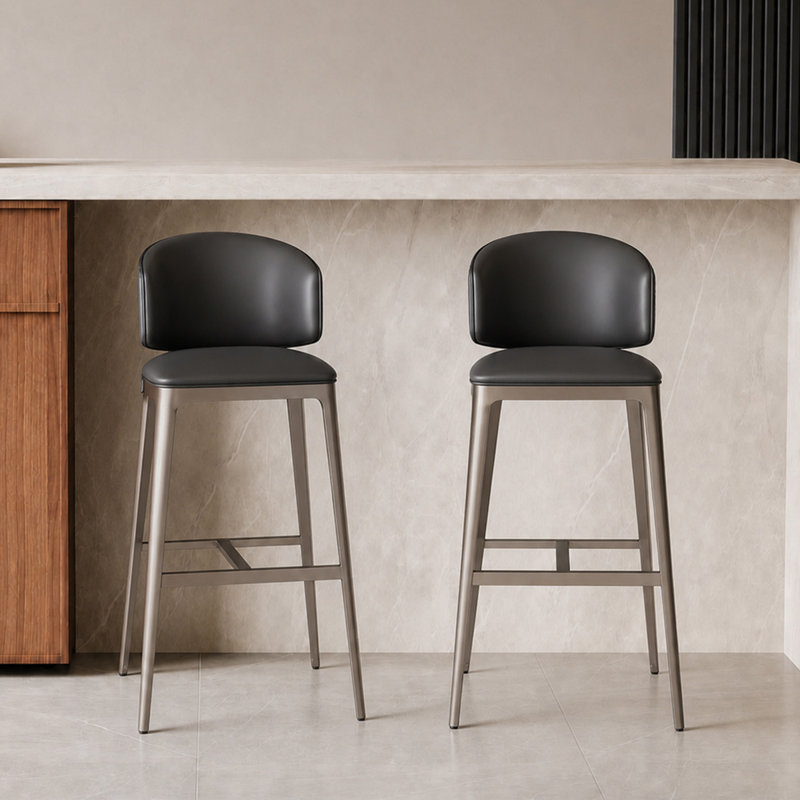 Chaise d'appoint noire et brune à dossier solide (ensemble de 6), 6, 27.56