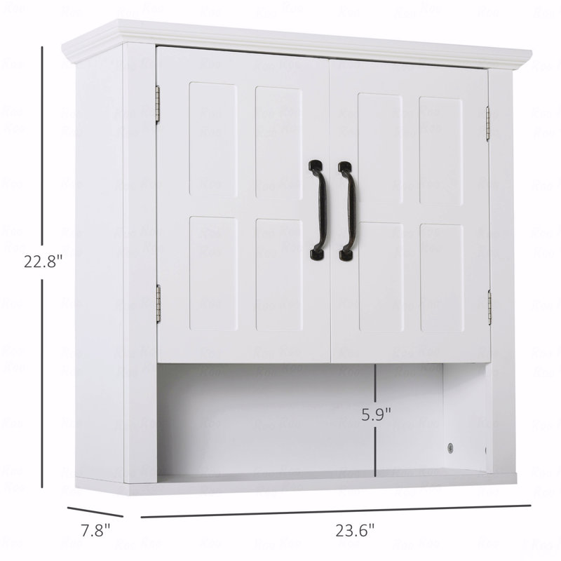 Armoire à pharmacie, armoire murale de salle de bain à 3 niveaux avec tablettes réglables et 2 portes, armoire de salle de bain pour salle de bain
