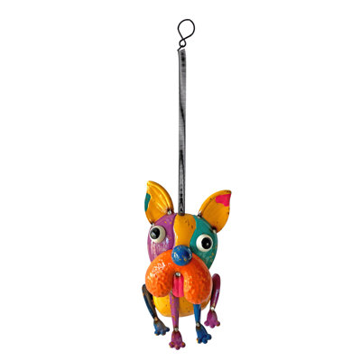 Statue suspendue chien gonflable jaune