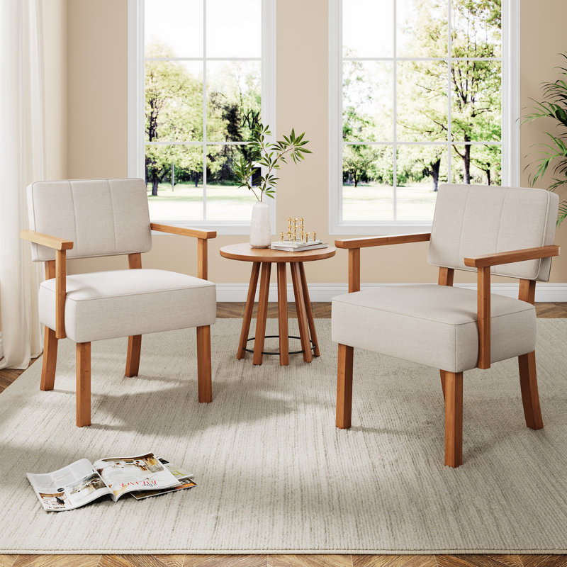 Upholstered Accent Chair, Beige