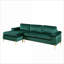Canapés modulaires | Chaise en L Mid-Century moderne avec méridienne | For Living Room Nuits de cinéma | Velours | Vert