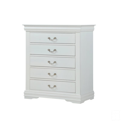 Commode de style contemporain à 5 tiroirs 1 pièce Louis Philip