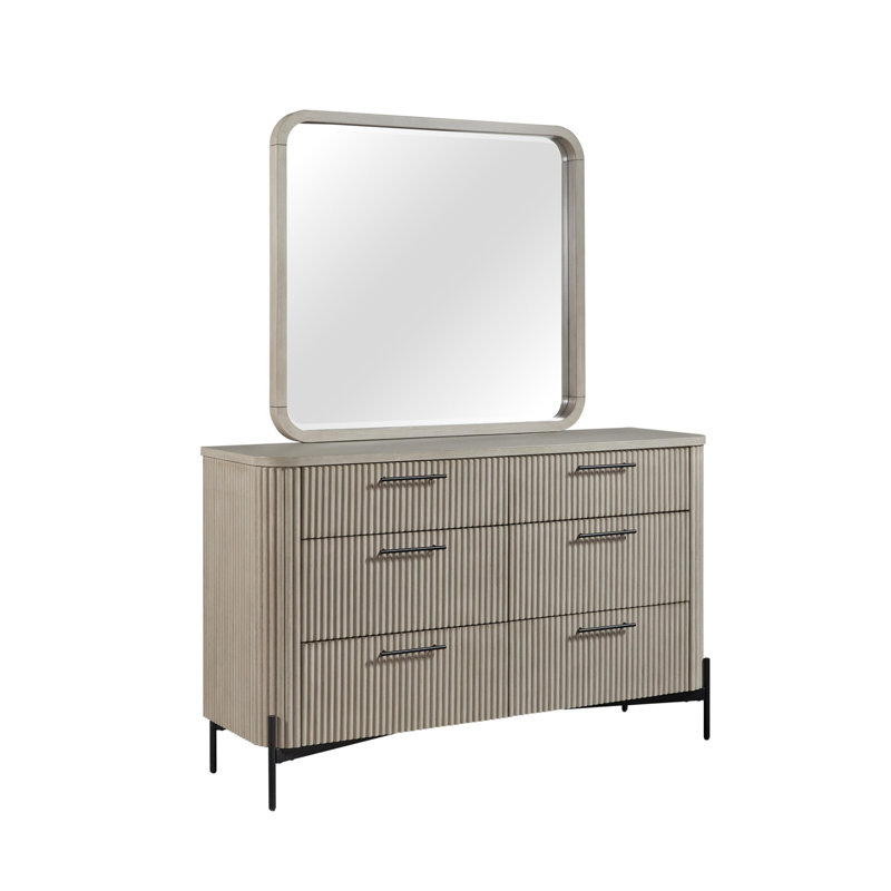 Commode 6 tiroirs, Taupe
