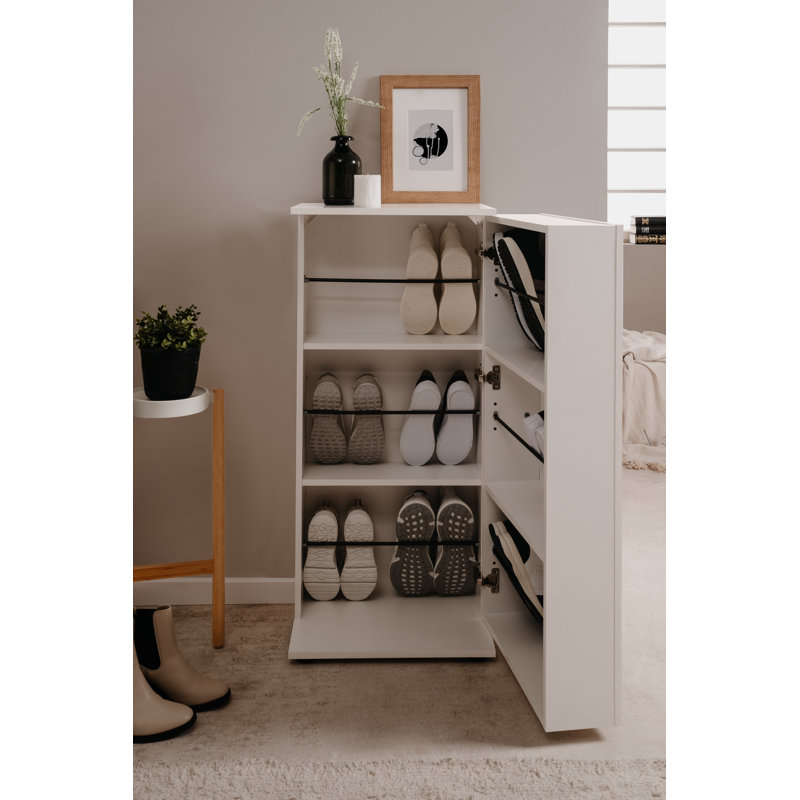 12 Pair Shoe Storage Cabinet, White